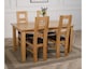 image 4 of Oslo 150 x 90 cm Medium Oak Dining Table and 4 Yale Chairs | Brown | Brown