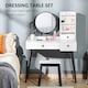 image 3 of HOMCOM Dressing Table Set with 3 Drawers, Storage shelves and Stool, White