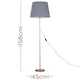 image 3 of ValueLights Modern Copper Metal Standard Floor Lamp With Grey Shade