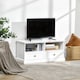 image 2 of HOMCOM Modern TV Unit Cabinet for TVs up to 45 Inches, TV Stand with Drawers, Open Shelves, Cable Holes for Living Room, White