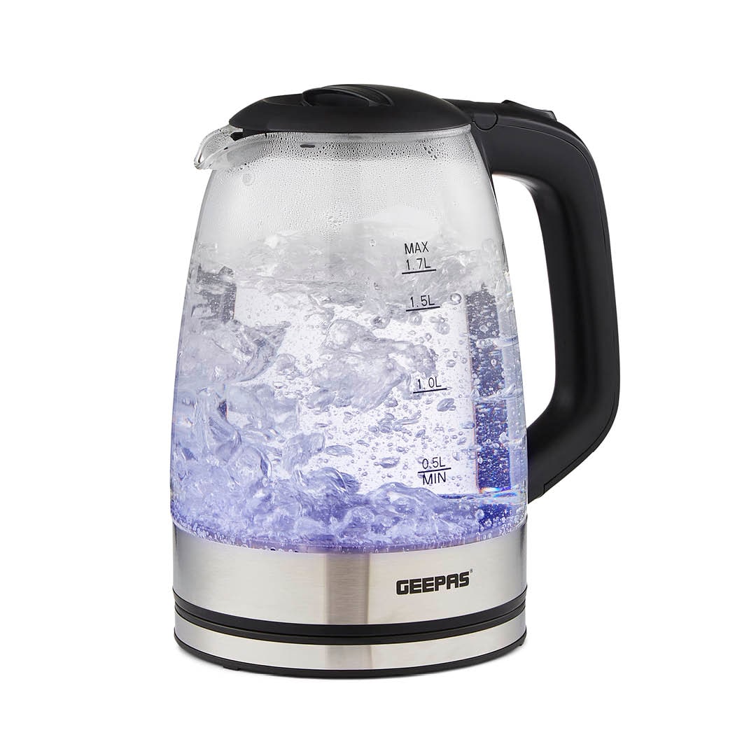 GEEPAS 1.7L Illuminating Electric Glass Kettle 2200W