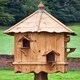 image 1 of Bergholt Dovecote, Two Tiered Hexagonal Birdhouse - Traditional English Pole Mounted Birdhouse for Doves or Pigeons Brown | One Size