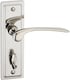 image 1 of Como Metal Lever Latch Door Handles Set Round Rose Internal & External | Silver | Polished Nickel Bathroom | 1