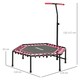image 7 of SPORTNOW 45" Fitness Trampoline with Adjustable Handle, LED Lights, Pink