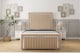 image 1 of Sloomy Boston Chrome Pebble Plush Bed Frame With 50" Upholstered Headboard 6' Super King