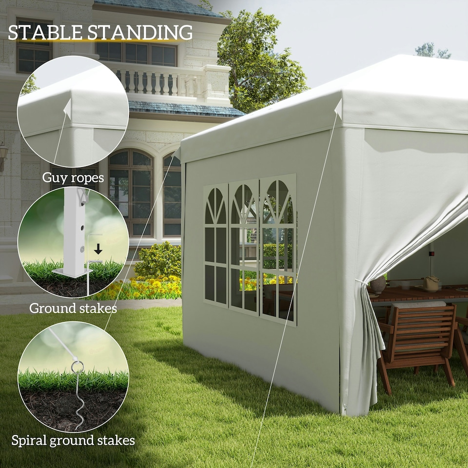 image 1 of Outsunny 3 x 6m Pop Up Gazebo Height Adjustable Party Tent w/ Storage Bag Black