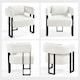 image 4 of Yaheetech Boucle Barrel Accent Chair with Metal Legs Lumbar Pillow | White