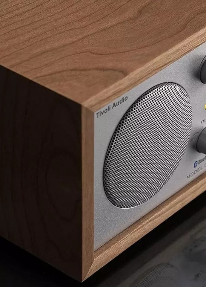 image 1 of Tivoli Audio Model One Bluetooth Table Radio AM FM Cherry Silver