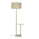 image 2 of ValueLights Tavel Brushed Gold Floor Lamp with Table and Beige/Gold Shade Cream