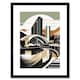 image 1 of Clyde Arc Bridge Abstract Cityscape 9x7" Black Framed Wall Art Print