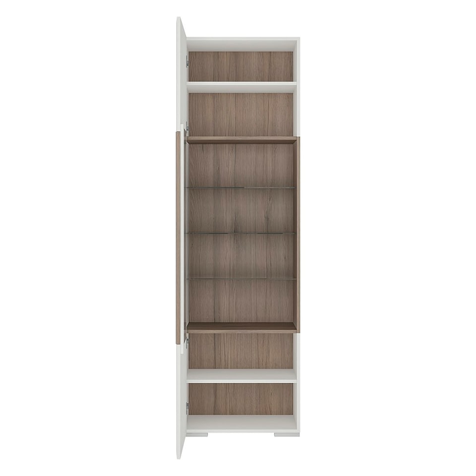 image 1 of Toronto Tall Narrow Glazed Display Cabinet with Internal Shelves (inc. Plexi Lighting)