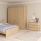image 5 of Naia Wardrobe with 2 Sliding Doors 1 Door 3 Drawers in Jackson Hickory Oak