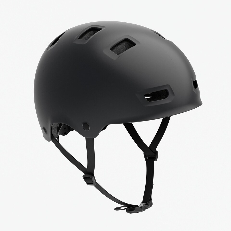 image 1 of Decathlon Children's round bicycle helmet, Move 100 - Black