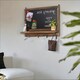 image 4 of Wooden Chalkboard With Wall Hooks Brown Brown | One Size