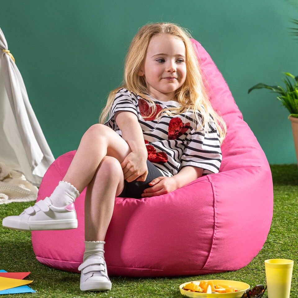 image 1 of icon Kids Recliner Beanbag Indoor and Outdoor Pink & Blue Set of 2
