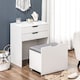 image 8 of HOMCOM Dressing Table with Flip-up Mirror and Storage Stool, Vanity Table with Drawer and Hidden Compartments for Bedroom, Living Room, White