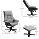 image 8 of HOMCOM Recliner Armchair Footstool Duo Vintage Wood Base Home