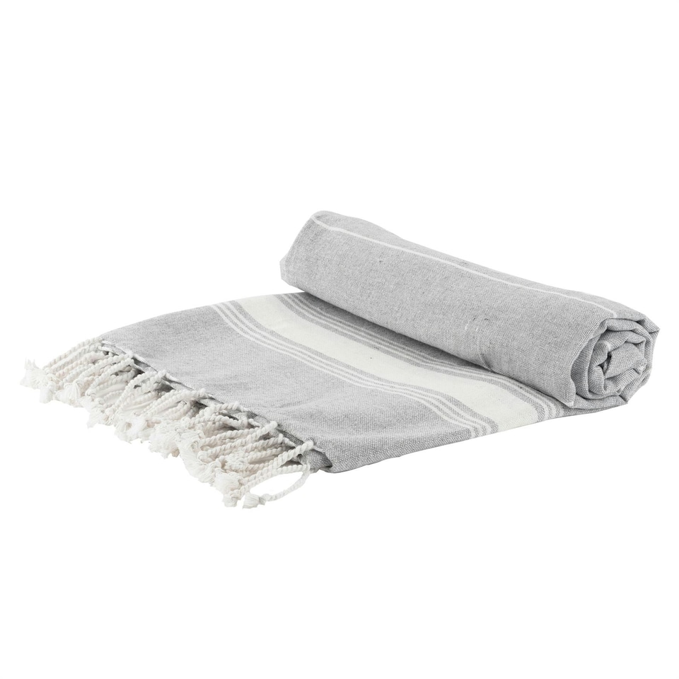 image 1 of Nicola Spring Turkish Soft Lightweight 100% Cotton Bath Towel - 170 x 90cm - Grey - Bath Towel Beach Towel Bath Sheet Beach Blanket Grey