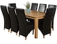 image 1 of Oslo 180 x 90 cm Large Oak Dining Table and 8 Lola Leather Chairs | Black | Black