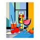 image 3 of Cocktail Party Vibrant Geometric Graphic Home Decor Black Framed Wall Art Print A4