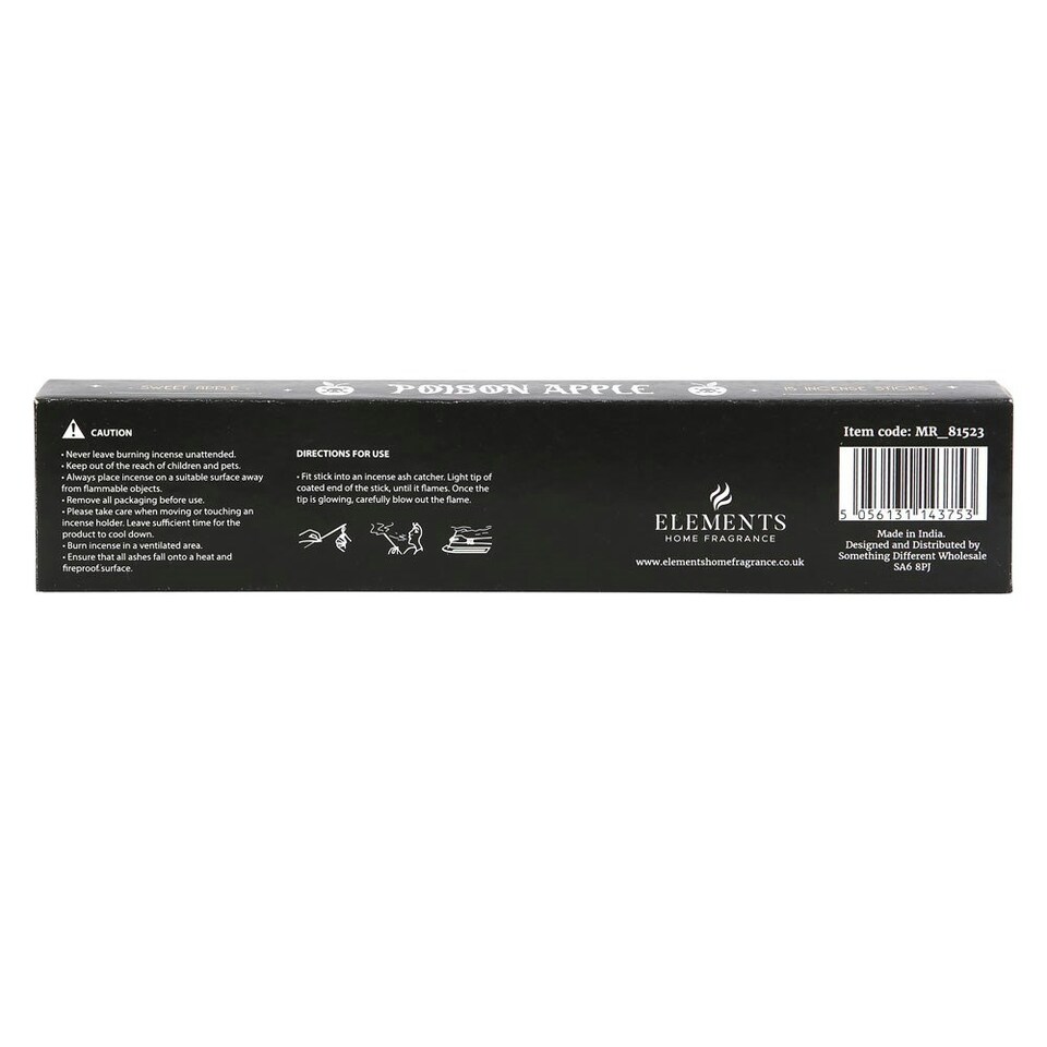 image 1 of Something Different Poison Apple Sweet Apple Incense Sticks (Pack of 15) - Black - One Size
