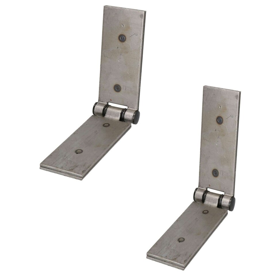 image 1 of 2 Pack Long Weld-on Butt Hinge Heavy Duty with Bushes 240x50mm Industrial Silver