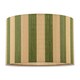 image 1 of Chic Natural Brown Bamboo Lamp Shade with Garden Olive Green Stripes