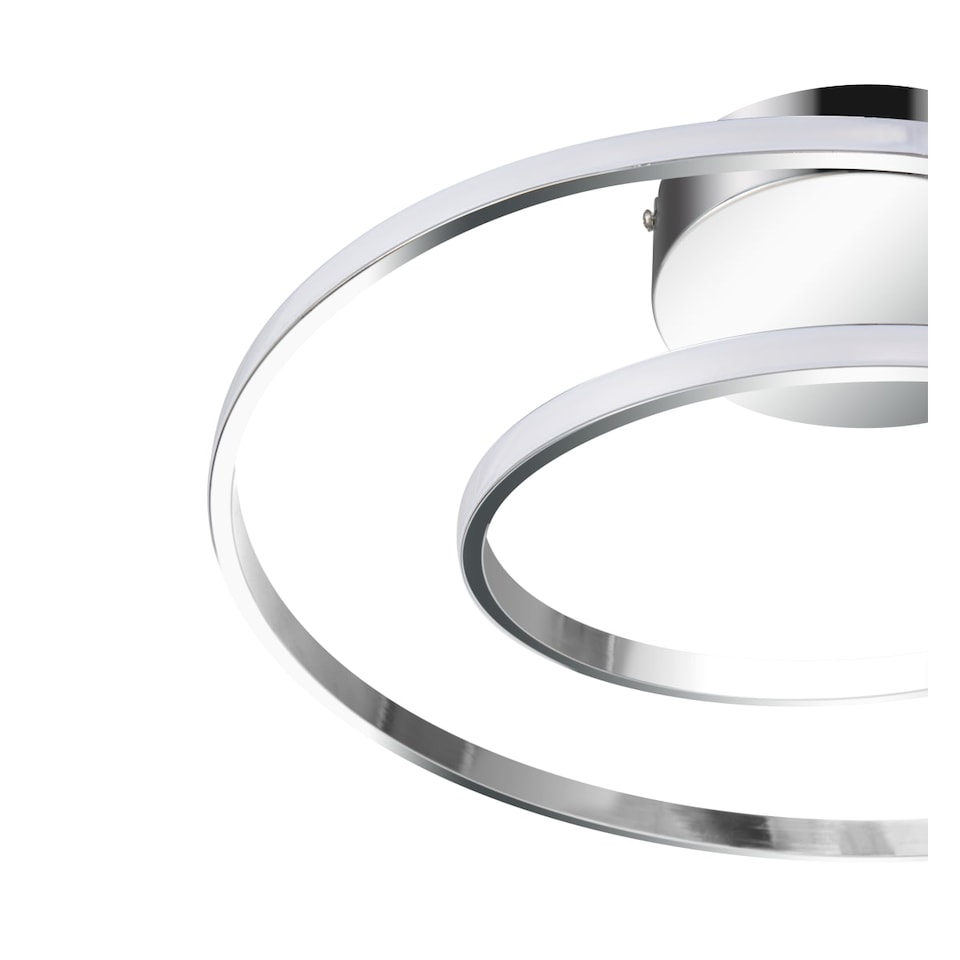 image 1 of COSYLYTE Alston Double Ring Integrated LED, Modern Ceiling Flush Light - Chrome | Chrome | 1