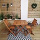 image 9 of Outdoor 2 Person Folding Square Wooden Garden Patio Dining Table and Chairs Set