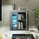 image 3 of Sideboard 75cm Grey Gloss Door Grey Matt Body Glass Shelves Free LED Grey