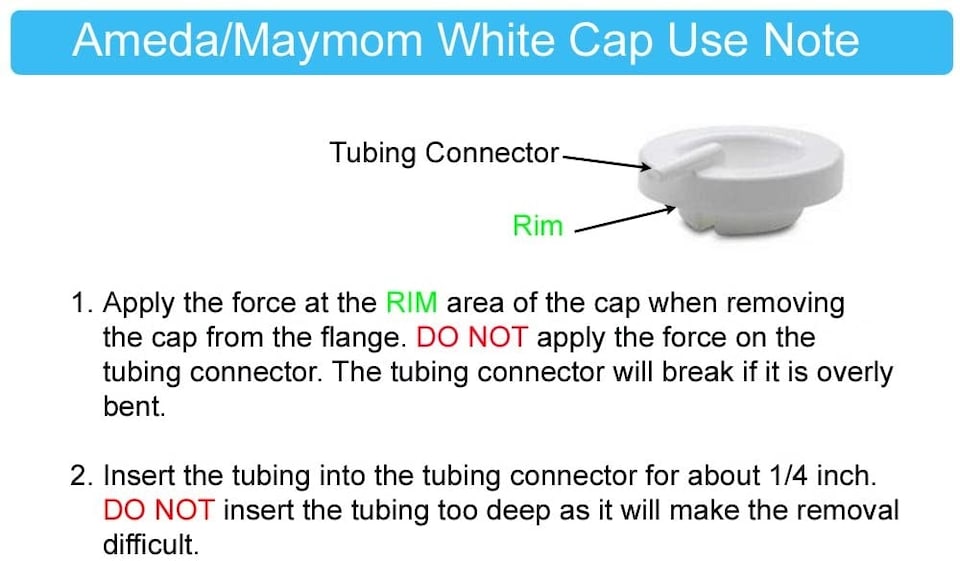 image 1 of Tubing Parts for Ameda Purely Yours Pumps; (2 Tubes with caps/Connector); Can Replace Ameda Tubing, Ameda Tubing Connector and Ameda White Caps