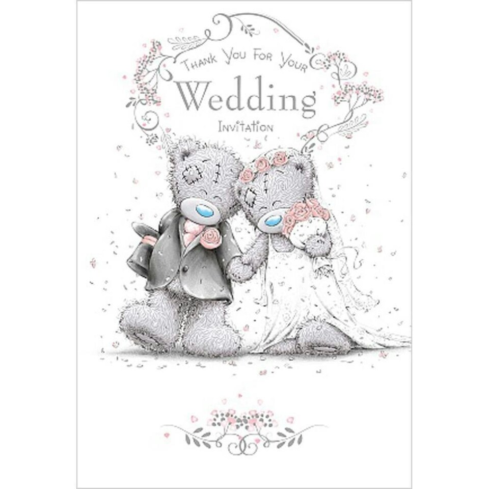 image 1 of Me To You Bear Thank You Wedding Invitation Wedding Day Card