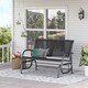 image 9 of Outsunny 2Person Outdoor Glider Bench Patio Double Swing Gliding Chair Loveseat wPower Coated Steel Frame for Garden Patio Porch, Black