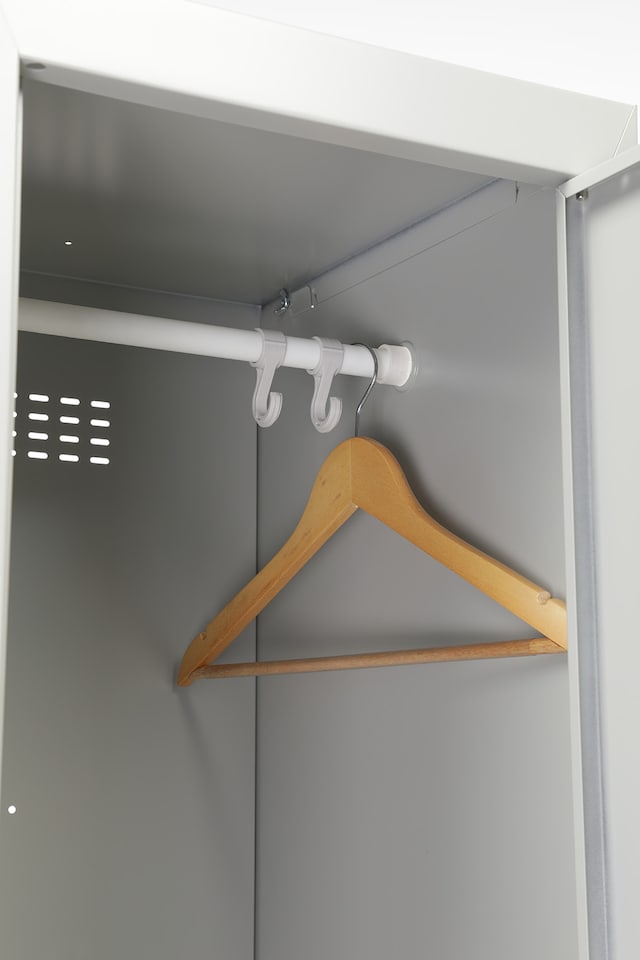 image 1 of Phoenix PL Series PL1230GBK 1 Column 2 Door Personal Locker Grey Body/Blue Doors with Key Locks