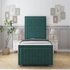 Sloomy Richmond Emerald Plush Bed Frame With 50" Upholstered Headboard 2'6 Small Single