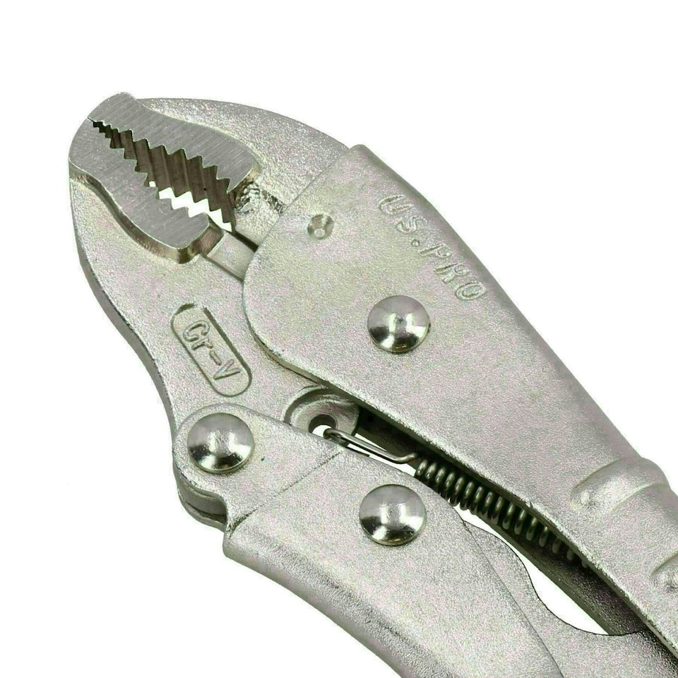 image 1 of 7.5" (185mm) Curved Jaw Locking Pliers Mole Grips with Ribbed Handles