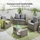 image 6 of VonHaus 4 Seater Rattan Effect Garden Furniture Set