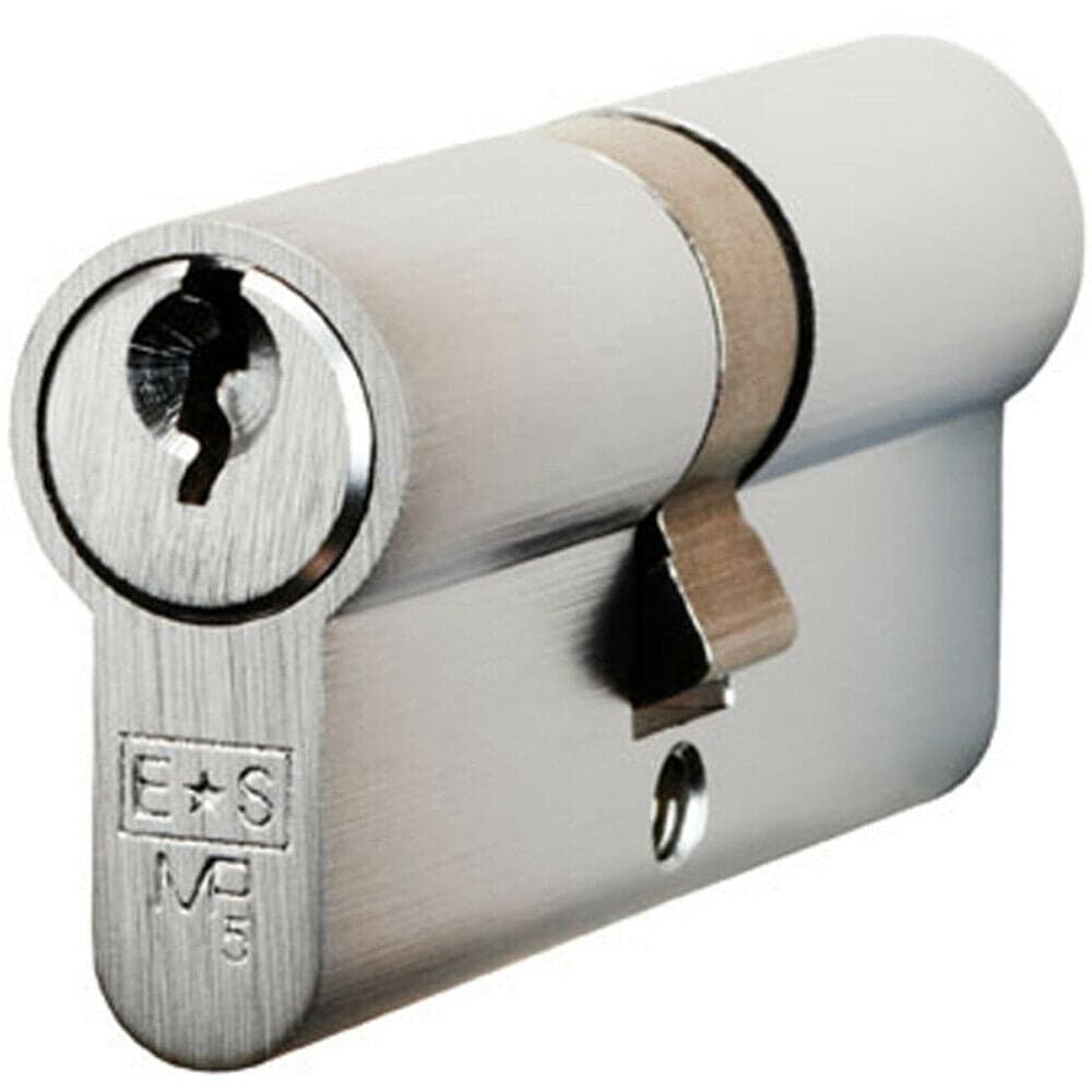 Loops 70mm EURO Double Cylinder Lock Keyed to Differ 5 Pin Satin Chrome Door