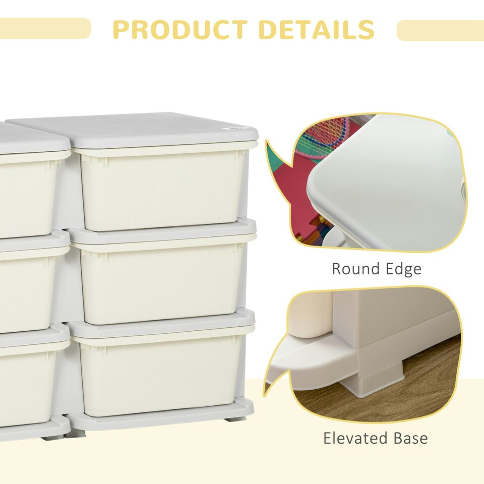 image 1 of HOMCOM Kids Storage Units with Drawers Chest Dresser Tower 