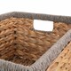image 4 of Water Hyacinth with Grey Rope Border Rectangular Storage Basket Brown | Brown | M