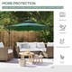 image 7 of Outsunny 2.7m Garden Banana Parasol Cantilever Umbrella with Crank Handle, Double Tier Canopy and Cross Base for Outdoor, Hanging Sun Shade, Green