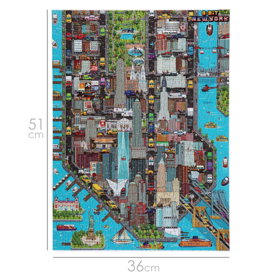 image 1 of bopster 8-bit Pixel Jigsaw Puzzle NEW YORK - 500 Piece