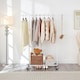 image 3 of House of Home Heavy Duty White Clothes Rail Adjustable Width, Height Shelf on Wheels, 100kg Capacity
