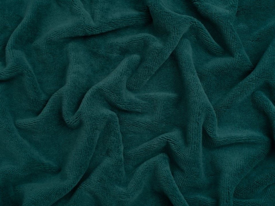 Minerva Core Range Turquoise Bamboo Cotton Velvet Towelling Fabric for Dressmaking, 145cm / 57" Wide - per metre
