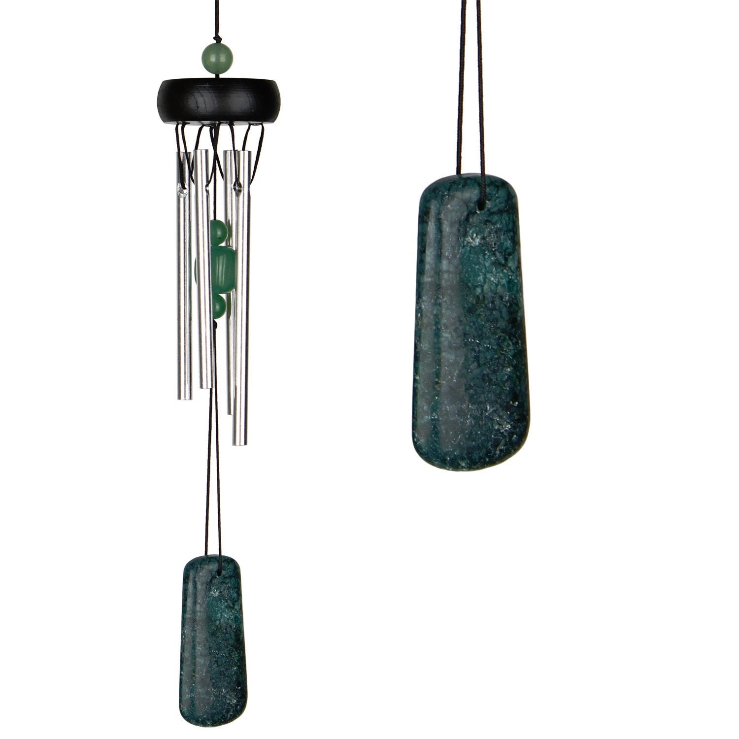 Woodstock Chimes Precious Stones Jade Wind Chime in Silver