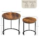 image 3 of Vida Designs Brooklyn Round Nest of Tables 2 Piece Set Nesting Sofa Bedside Side Table, Dark Wood