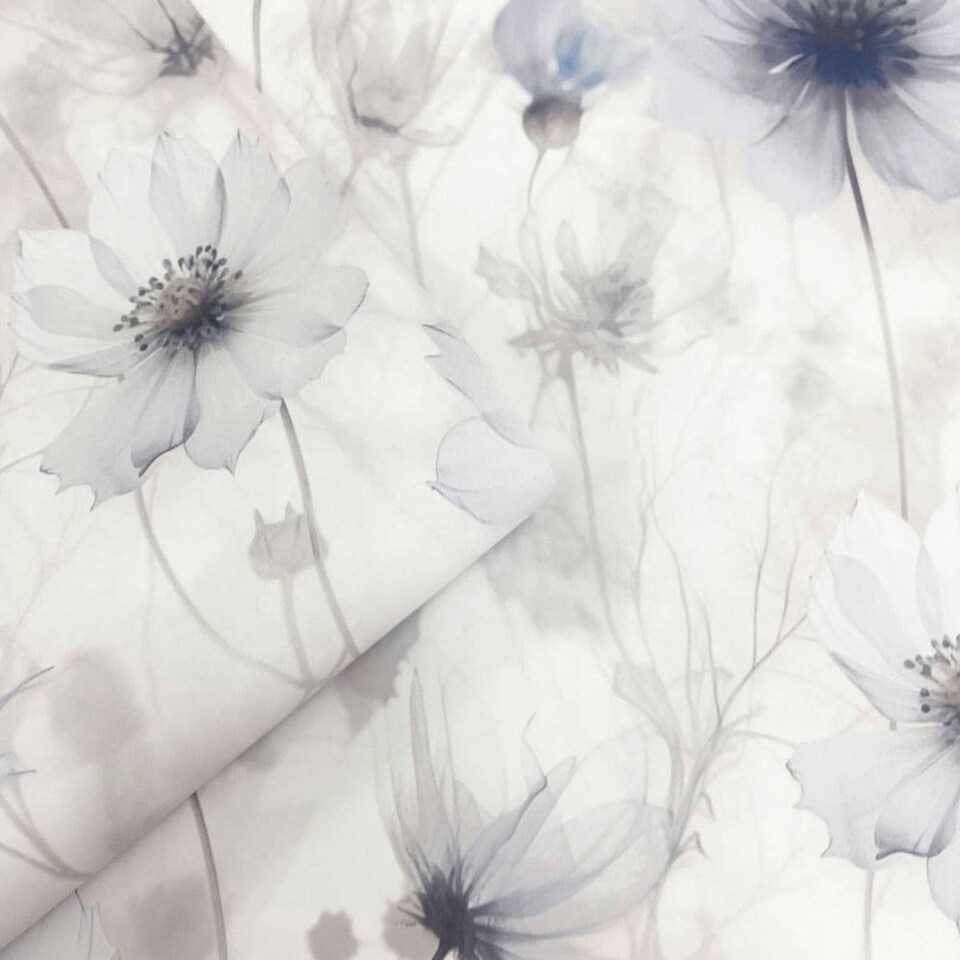 image 1 of Muriva Lissa Flowers Wallpaper - Blue - 10m x 53cm | Blue