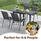 image 6 of COSTWAY Patio Dining Table 80-160cm 4-6 Person Grey