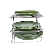 Buckingham 3 Tier Kitchen Plate Organising Rack 28 cm ,  Chrome