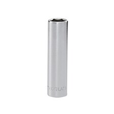 Facom R.9LAT 6-Point Deep Socket 1/4in Drive 9mm - Chrome Vanadium Satin Finish